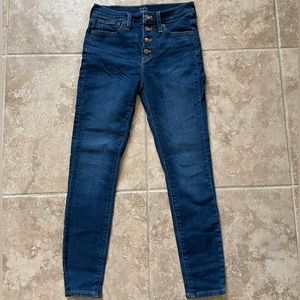 JCrew 10” High-Rise Button Front Skinny Jean